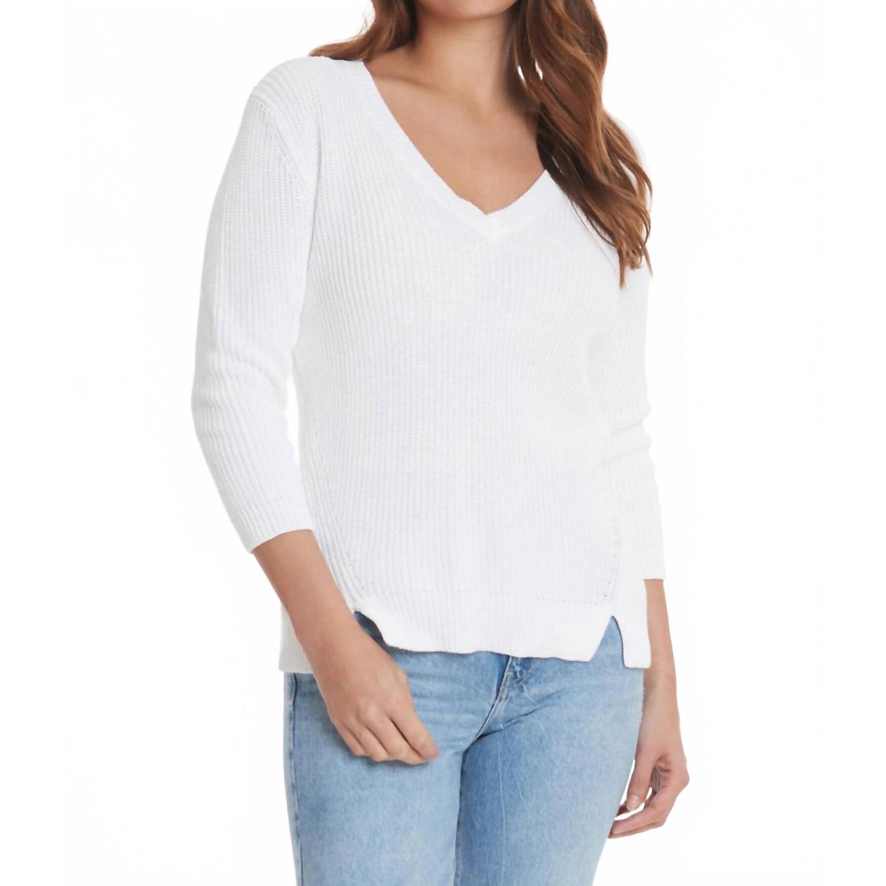 New Tyler Boe Mineral Wash Shaker Crew Sweater In White